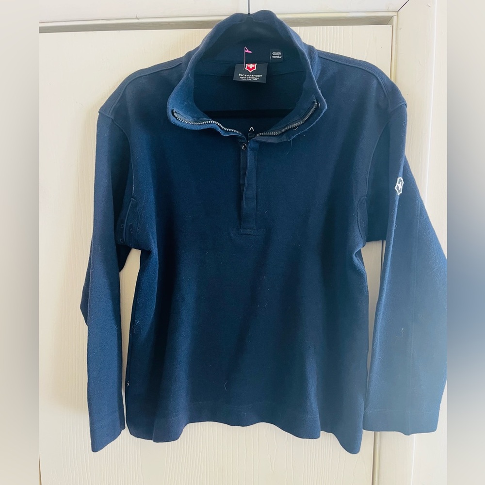 Victorinox Swiss Army Lane Wool Quarter Zip Ski Alpine Pullover Sweater L